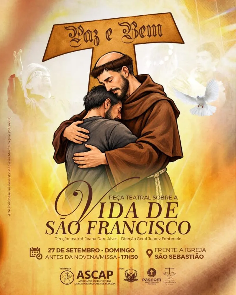 Espetáculo ao ar livre revive a história de São Francisco de Assis neste domingo em Parnaíba