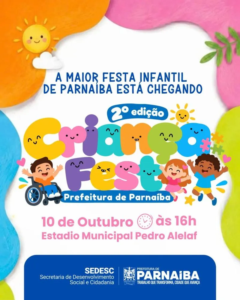 Prefeitura de Parnaíba disponibiliza transporte gratuito com rotas estratégicas para a 2ª edição do Criança Fest