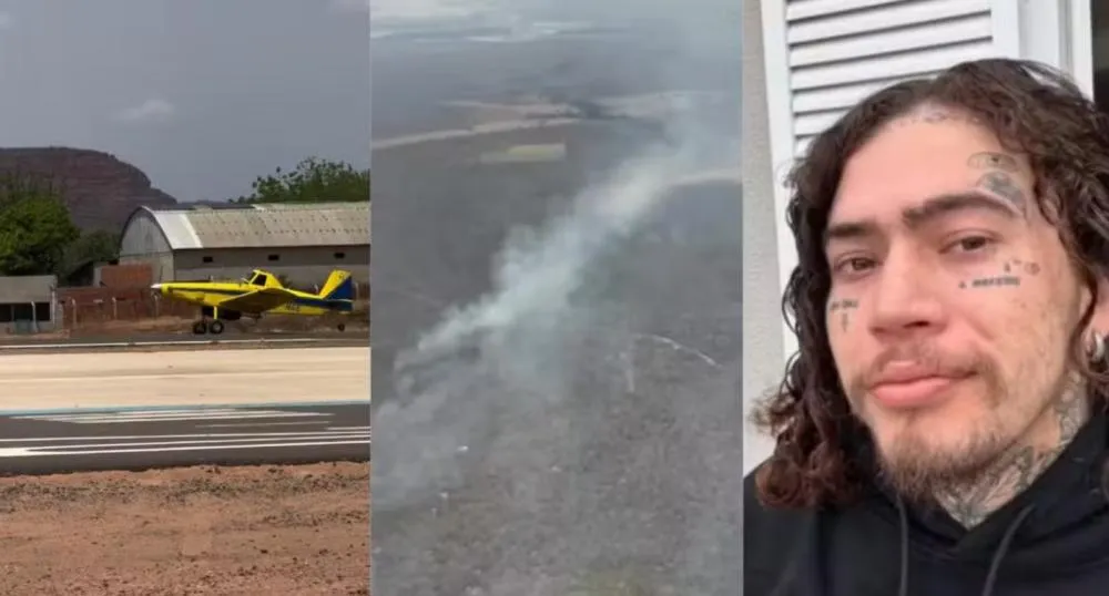 Com apoio de Whindersson Nunes, avião-tanque é mobilizado para combater queimadas que avançam sobre o Sul do Piauí
