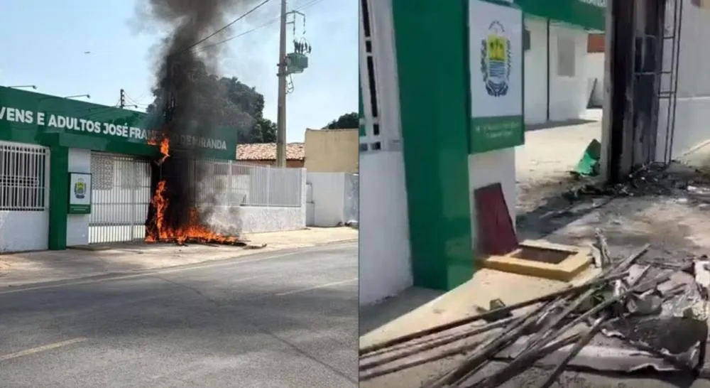 Curto-circuito atinge rede elétrica de colégio e mobiliza moradores e brigadistas em Cristino Castro